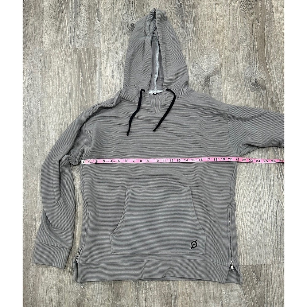 Peloton Men's Gray Grey Hoodie Hooded Sweatshirt Ribbed Performance Medium M - Picture 4 of 11